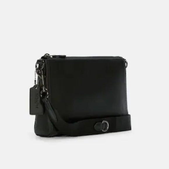 Authentic COACH Signature coated leather/Calf leather top zip Crossbody (unisex) - Picture 12 of 13